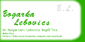 bogarka lebovics business card